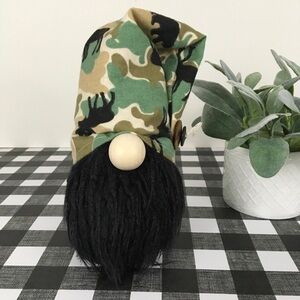 Gnome Camouflage Flannel Hunter Black Handmade Farmhouse Cottage Gift Men